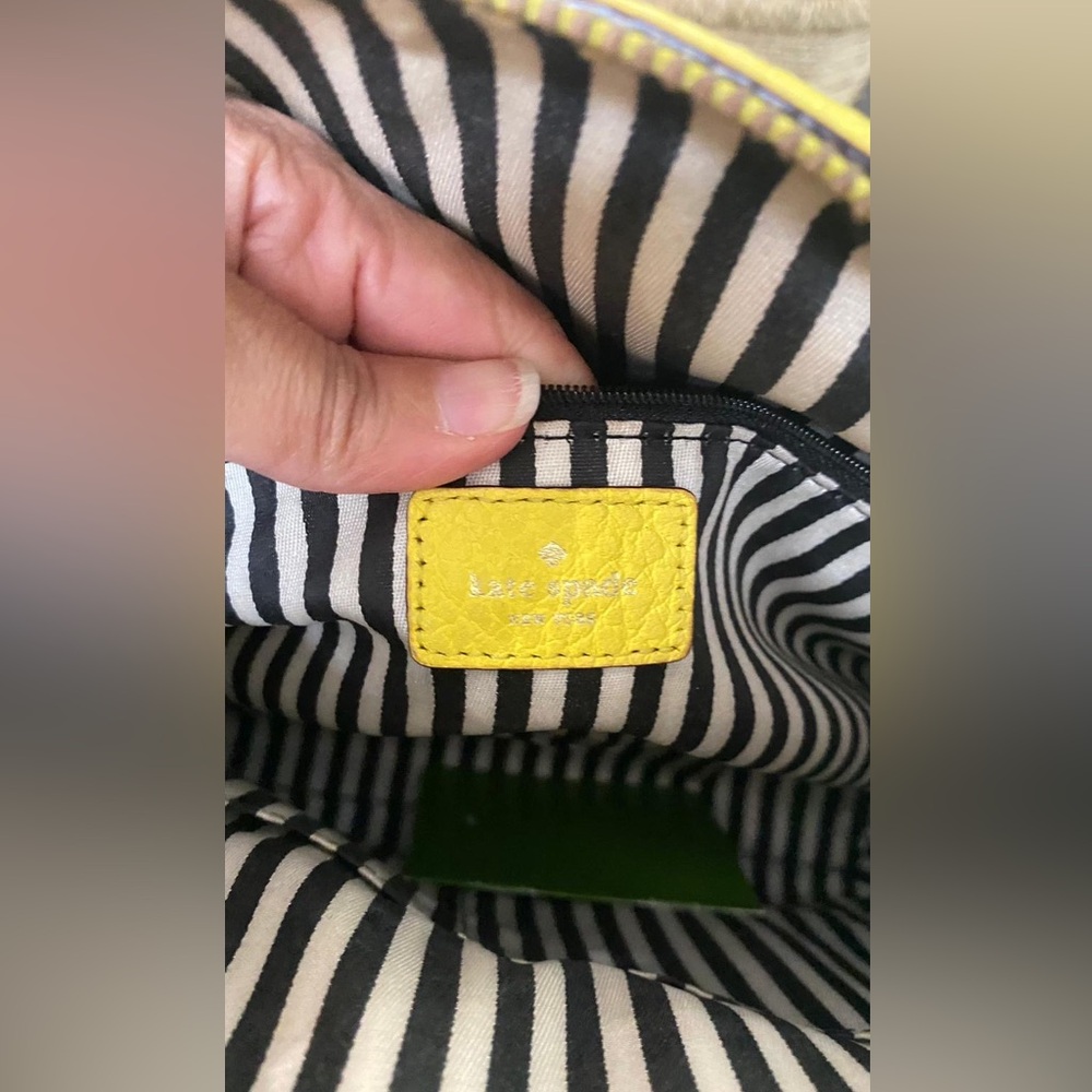 Kate Spade Yellow Womens Satchel Leather Purse Handbag - Picture 7 of 9